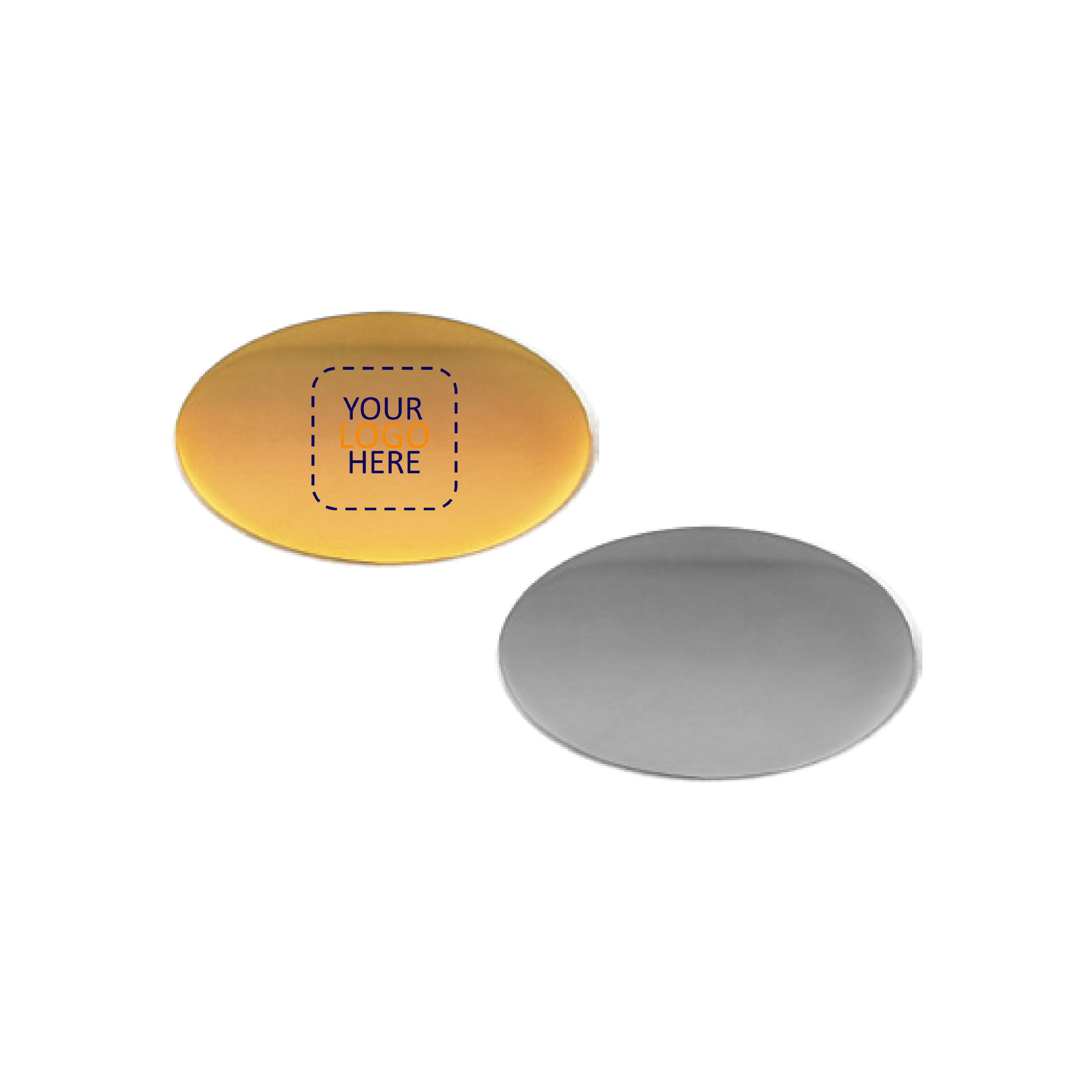 25-15 mm Flat Oval Metal Badges